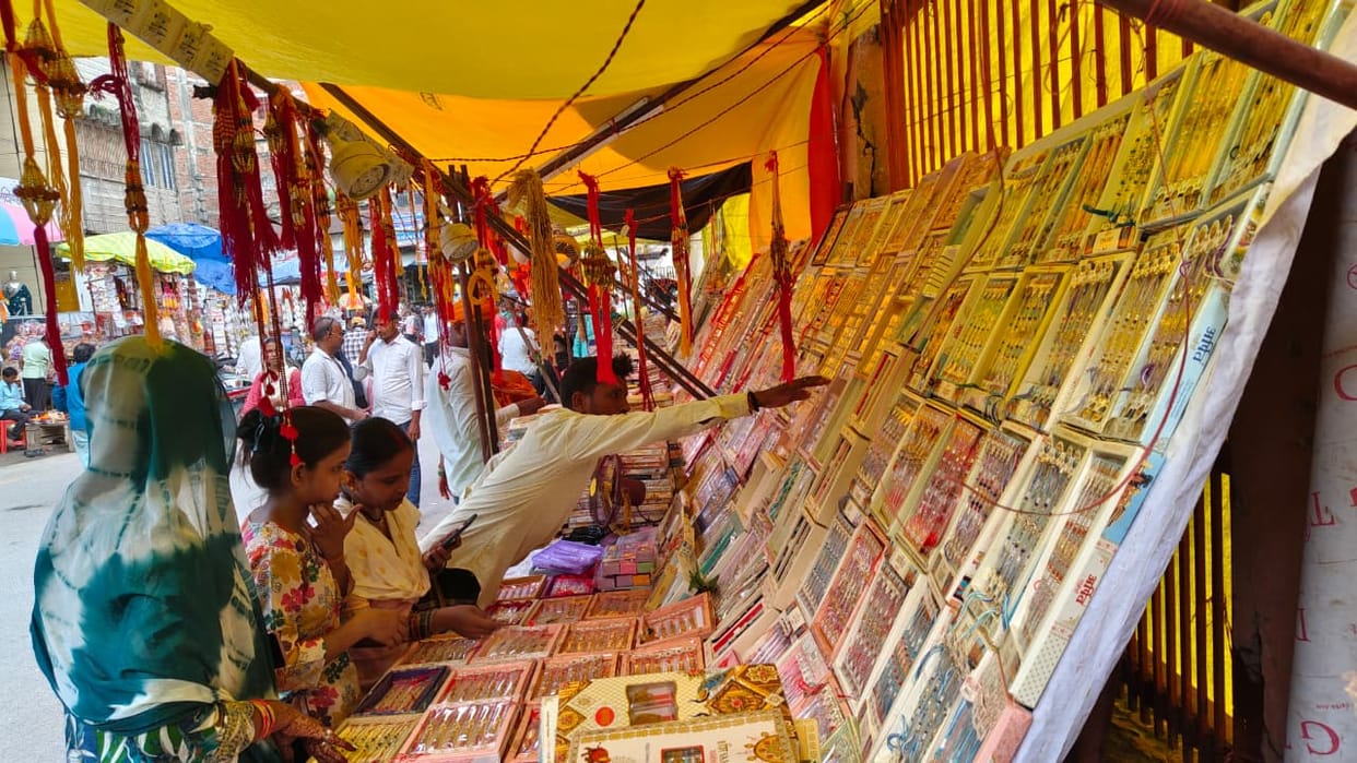 Rising demand for Rakhis ranging from fancy to traditional, prices vary from 20 to 300.