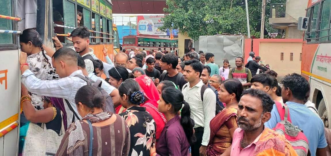 A scramble for seats on buses; trains packed including luggage areas and coaches reserved for the differently-abled.