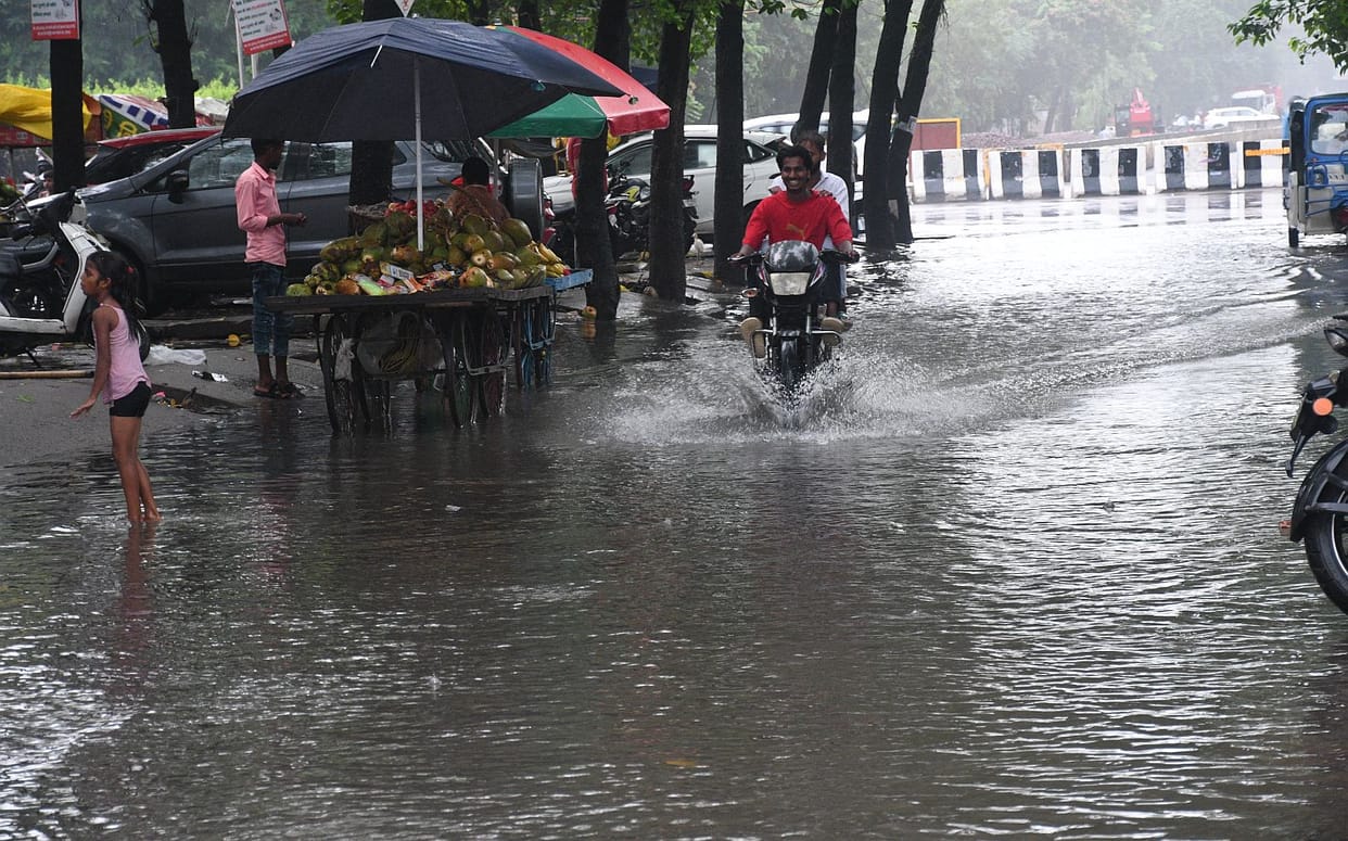 Around 50 millimeters of rain in the metropolis in one hour.