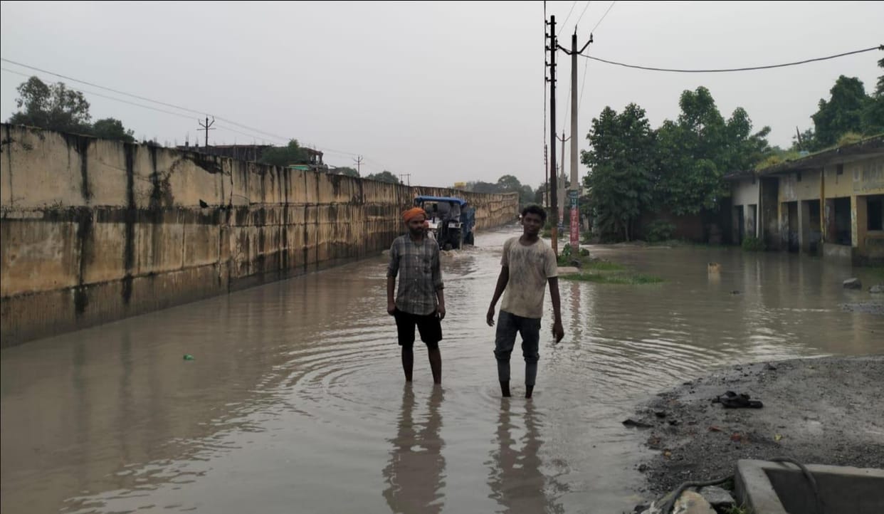 Waterlogging due to rain, house collapse, and a rise in temperature recorded.