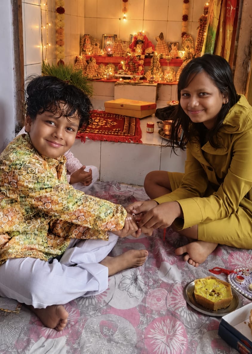 Brothers' wrists adorned with the bonds of their sisters' affection.