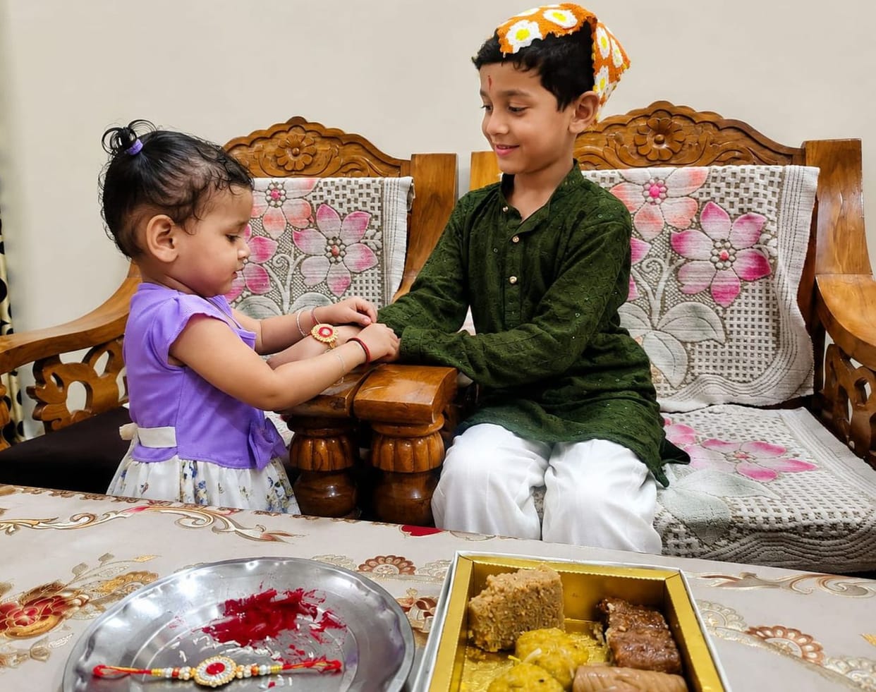Sisters tied silken threads around their brothers' wrists and received a vow of protection.
