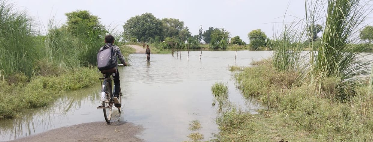 Ganga in spate; 400 bighas of crops submerged.