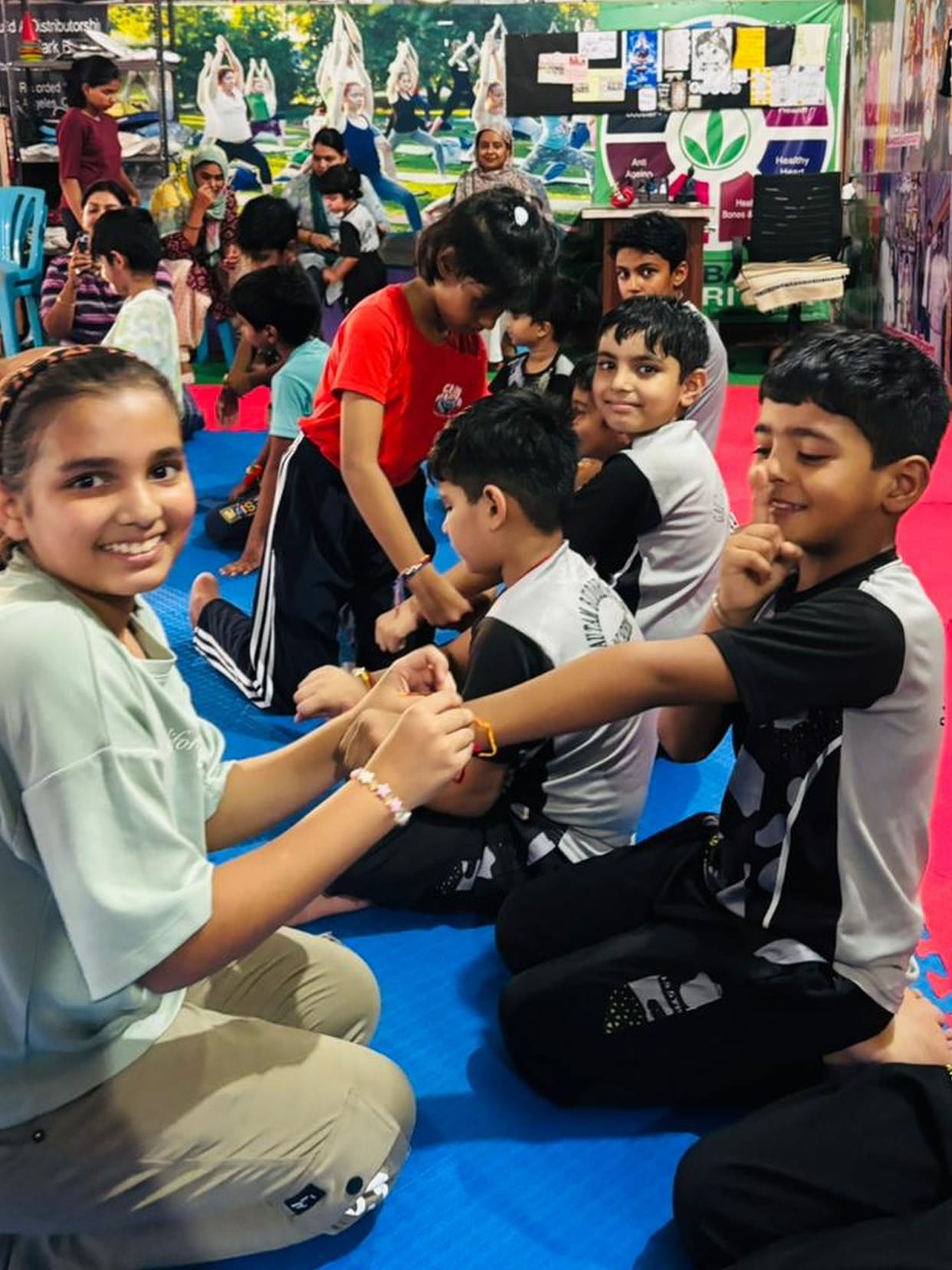The love of Rakhi adorns the sports field.