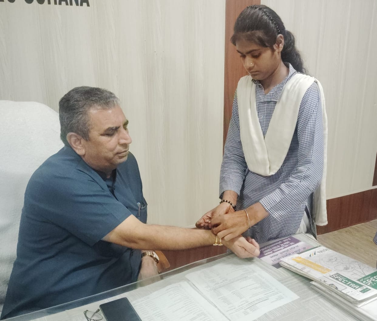Sister's love adorned on brother's wrist on Rakshabandhan