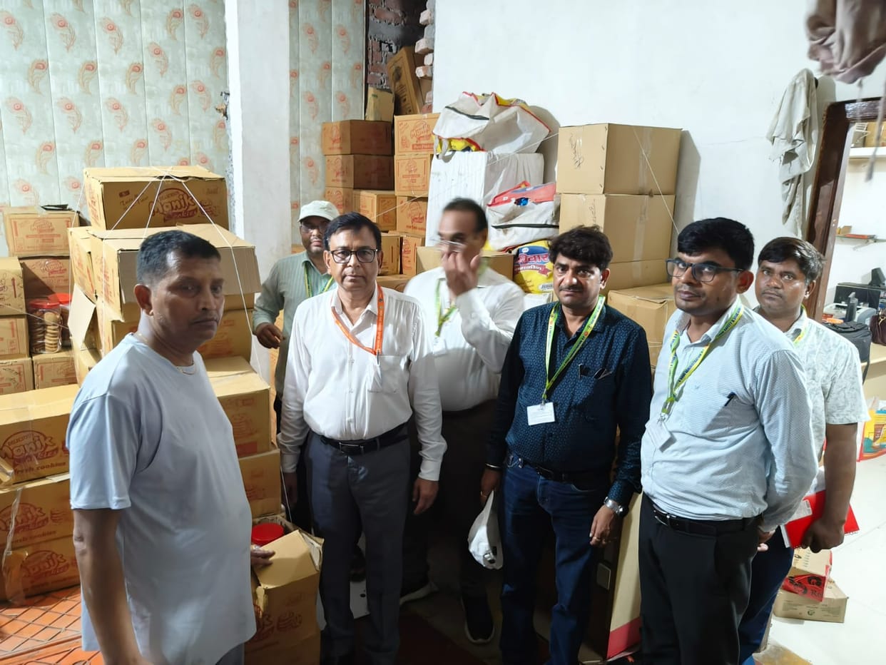 Papdi, namkeen, laddus, toast, cakes, and toffees worth 1.11 lakh seized.