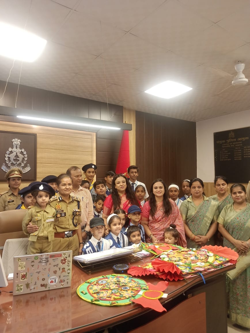 Rakhi tied to police personnel and trees; message of environmental conservation conveyed.