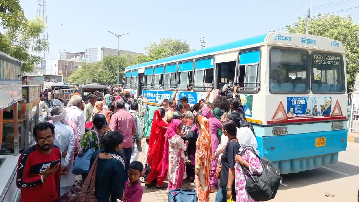 Crowded buses; a struggle to board