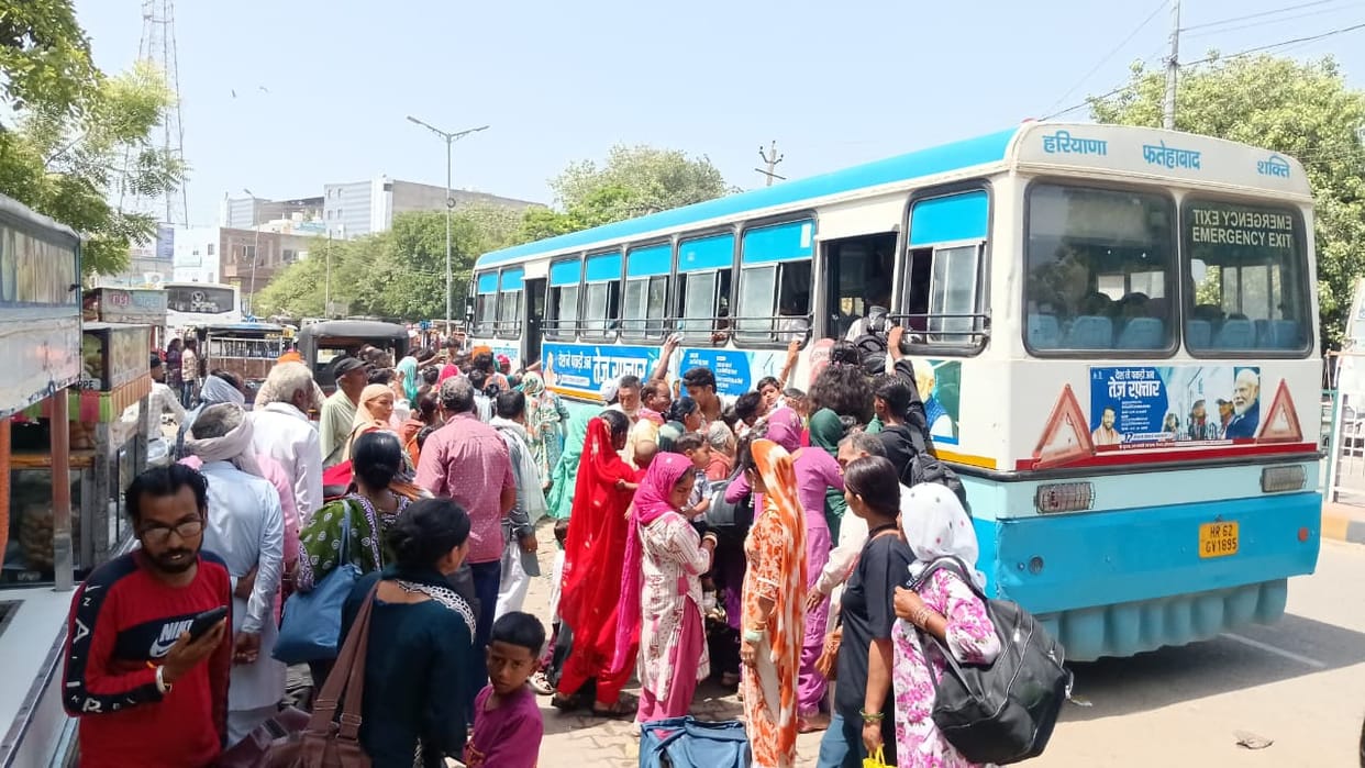 Crowded buses; a struggle to board