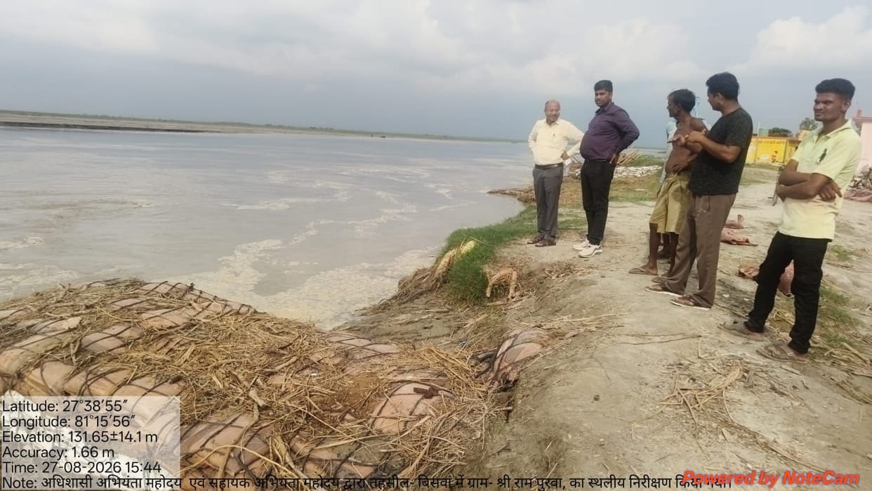 Five bighas of cultivable land submerged in Saryu
