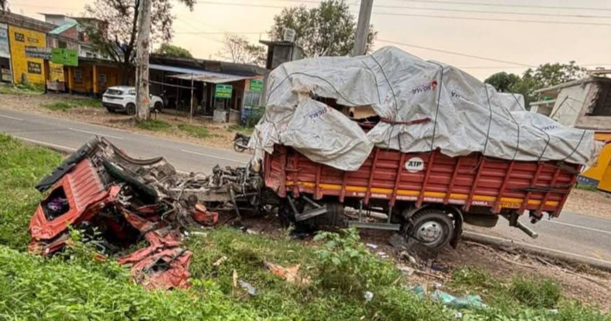 Truck crashes into trees in Sunhet; driver injured.