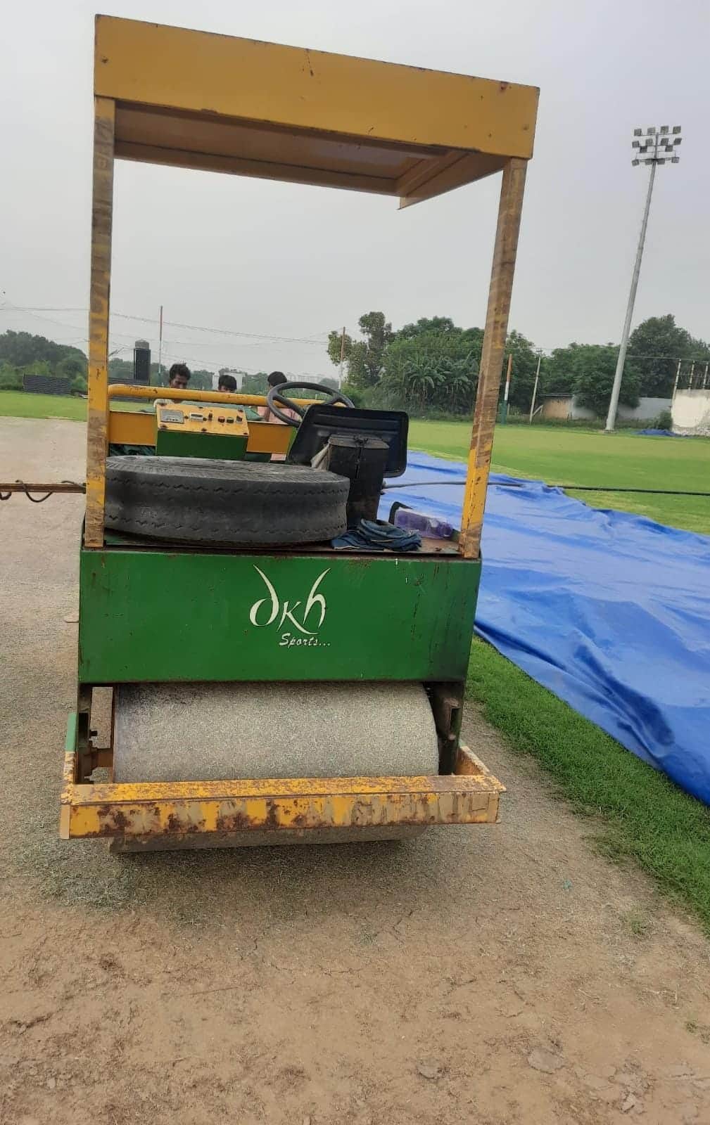 Crushed to death after accidentally operating the pitch roller while playing.