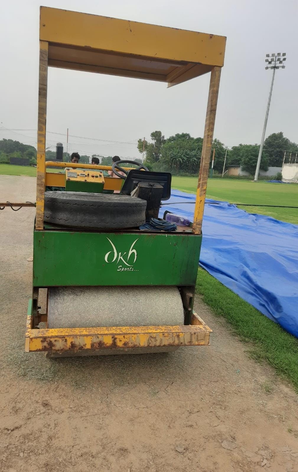 Crushed to death after accidentally operating the pitch roller while playing.