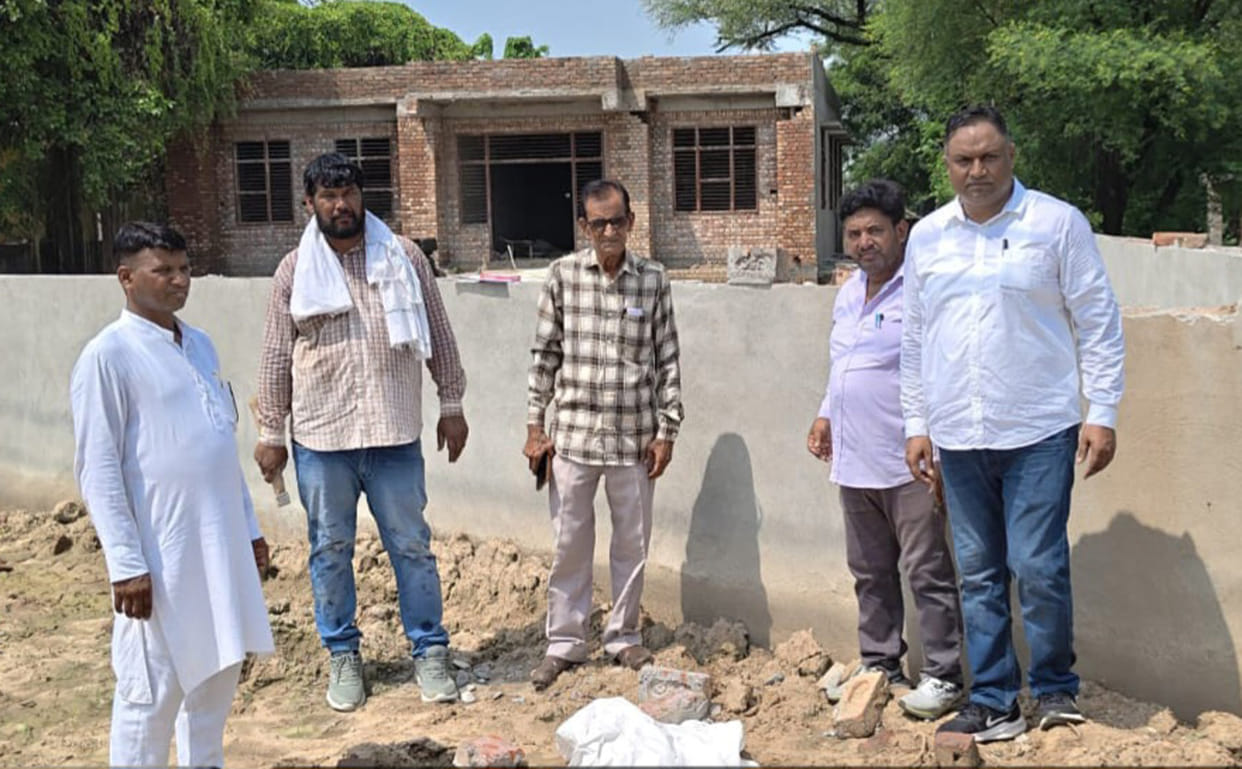 Allegation of using substandard materials in the construction of a sub-health centre in Shimla village.