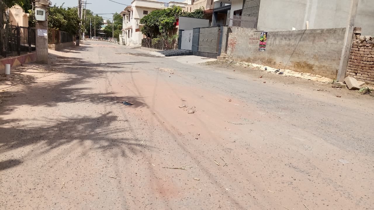 शहर की बत्रा कॉलोनी में जर्जर सड़क से उड़ रही धूल। संवाद