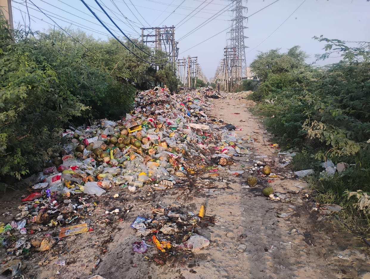 Heaps of garbage outside the Daulatabad substation.
