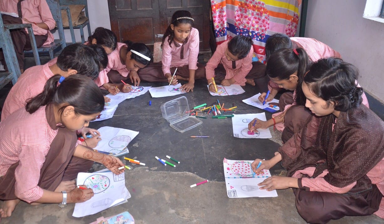 On Saturday, as the burden of the schoolbag was lifted from their shoulders, childhood blossomed with joy