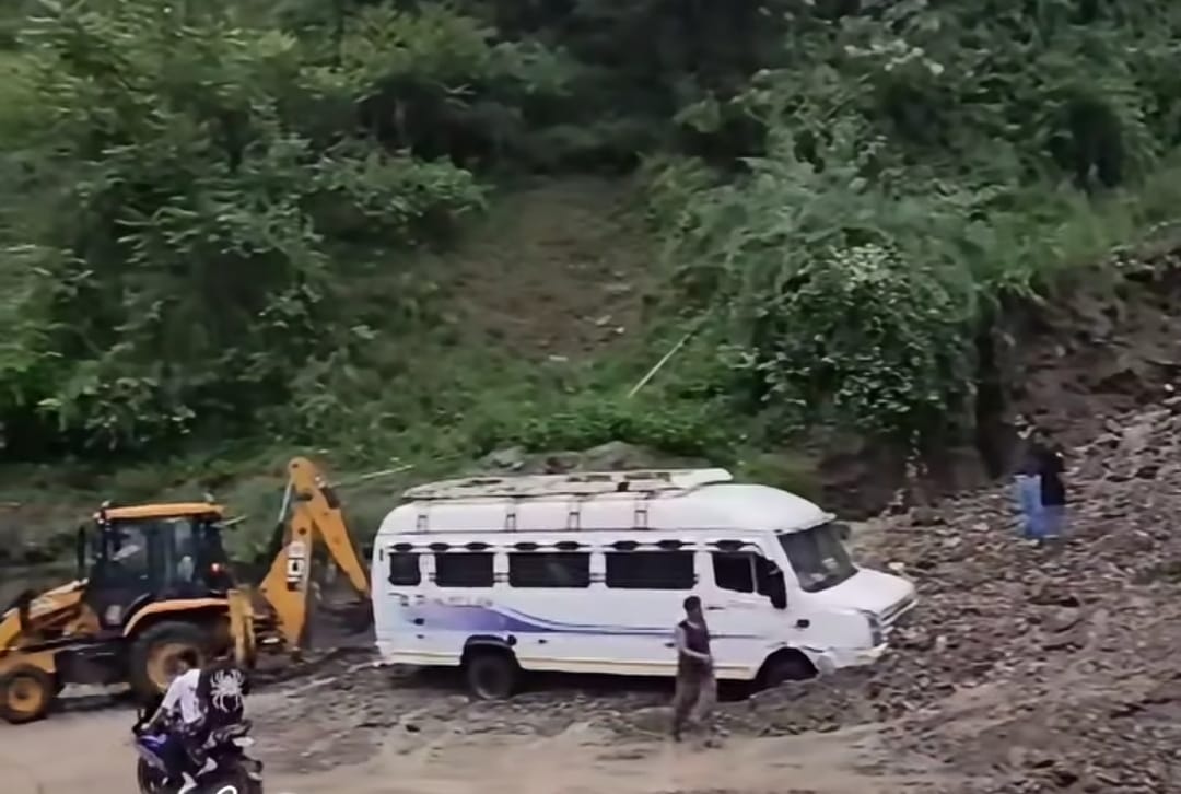 Five roads closed in Kotkhai due to torrential rain.