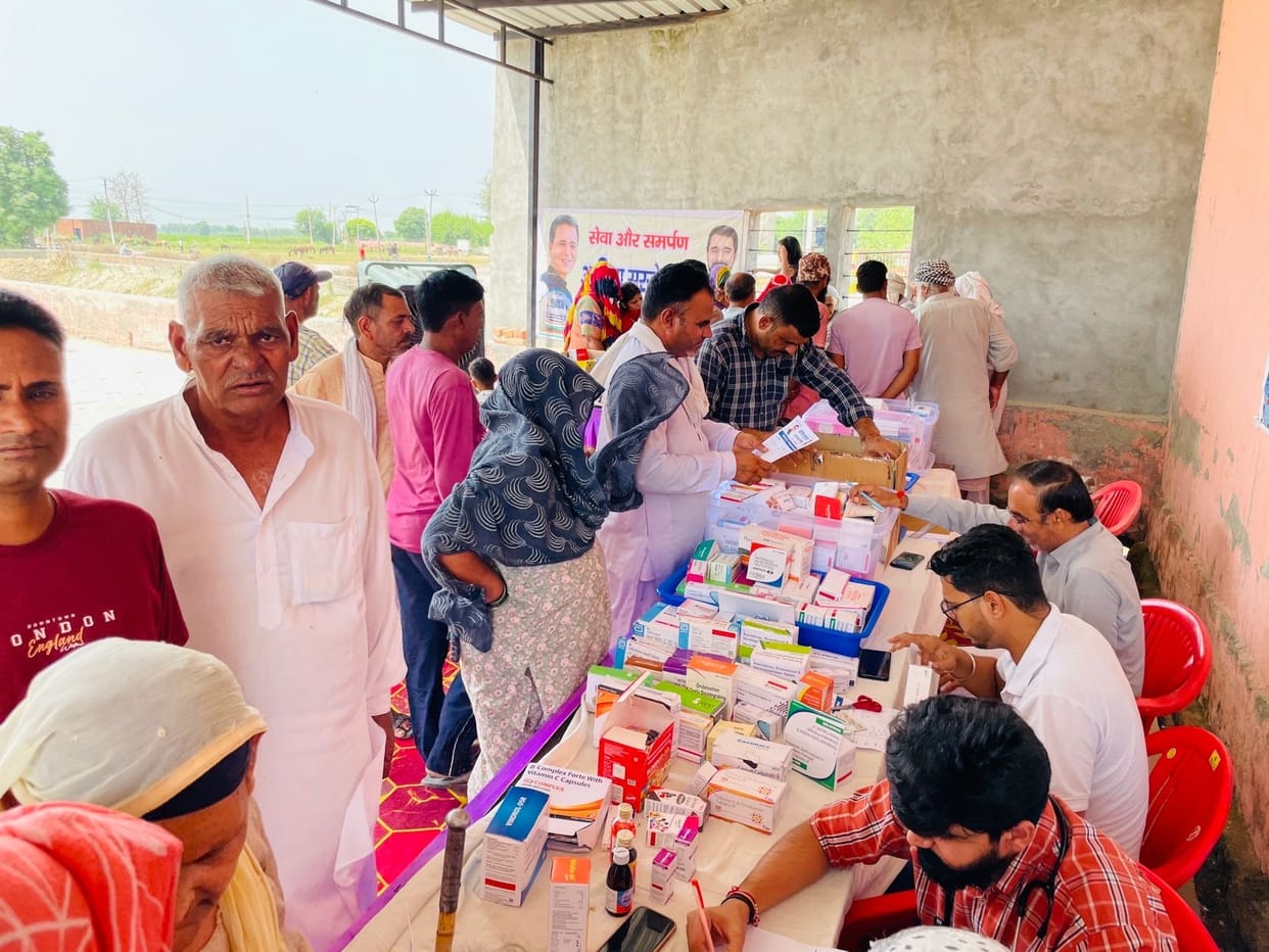 MLA sets up check camp in village Sangan distributes free medicines