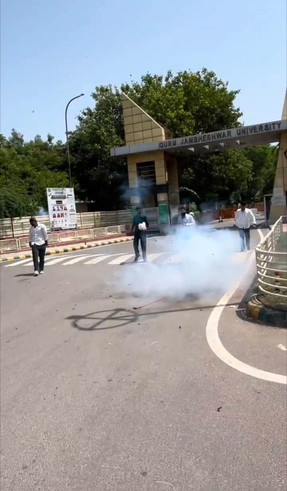 Students distributed laddus and set off fireworks upon the removal of the Vice-Chancellor.