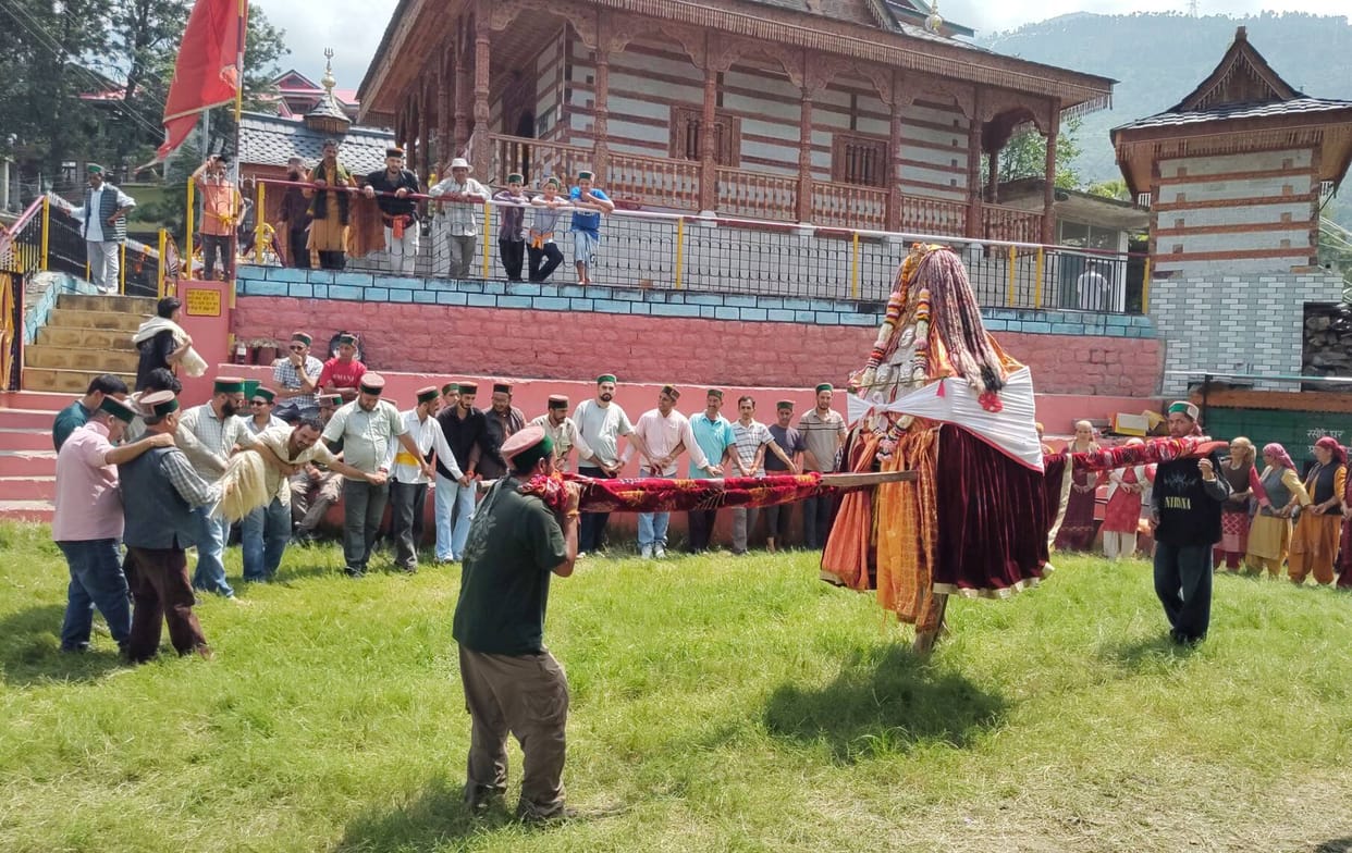 Deities meet at the Derchi Fair; villagers dance to the rhythm of Nati.