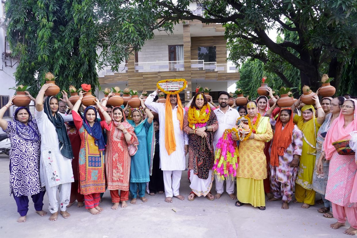 Shrimad Bhagwat Katha commenced in Bhudd with a Kalash Yatra.