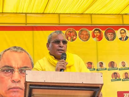 .प्रभारी मंत्री ओमप्रकाश राजभर। स्रोत : सोशल मीडिया