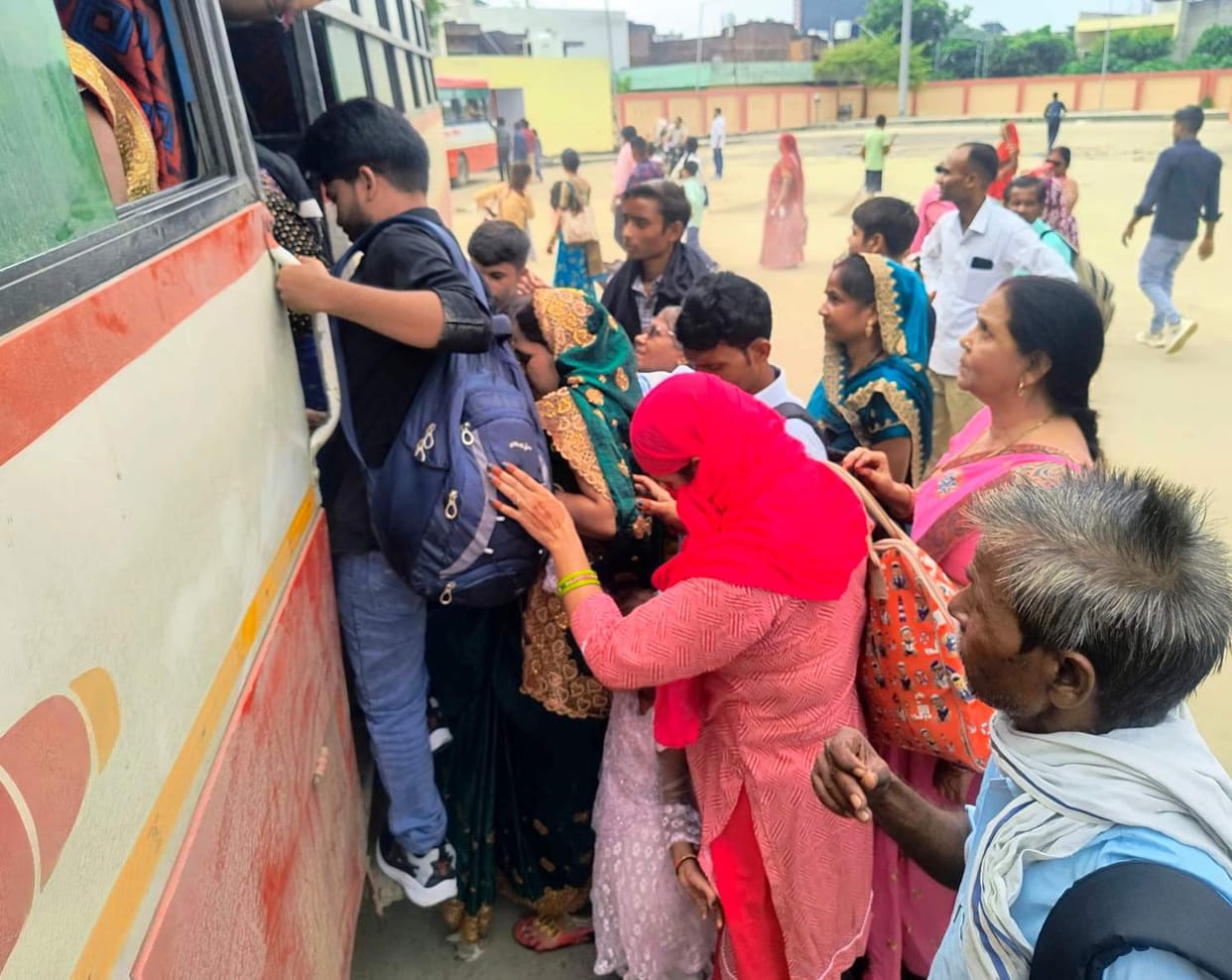 Scramble for buses, hardships on trains too.