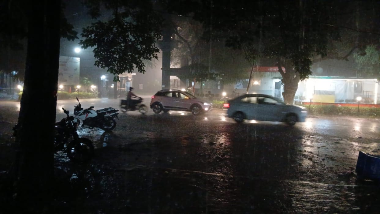 Humid and hot all day, relief from rain in the evening
