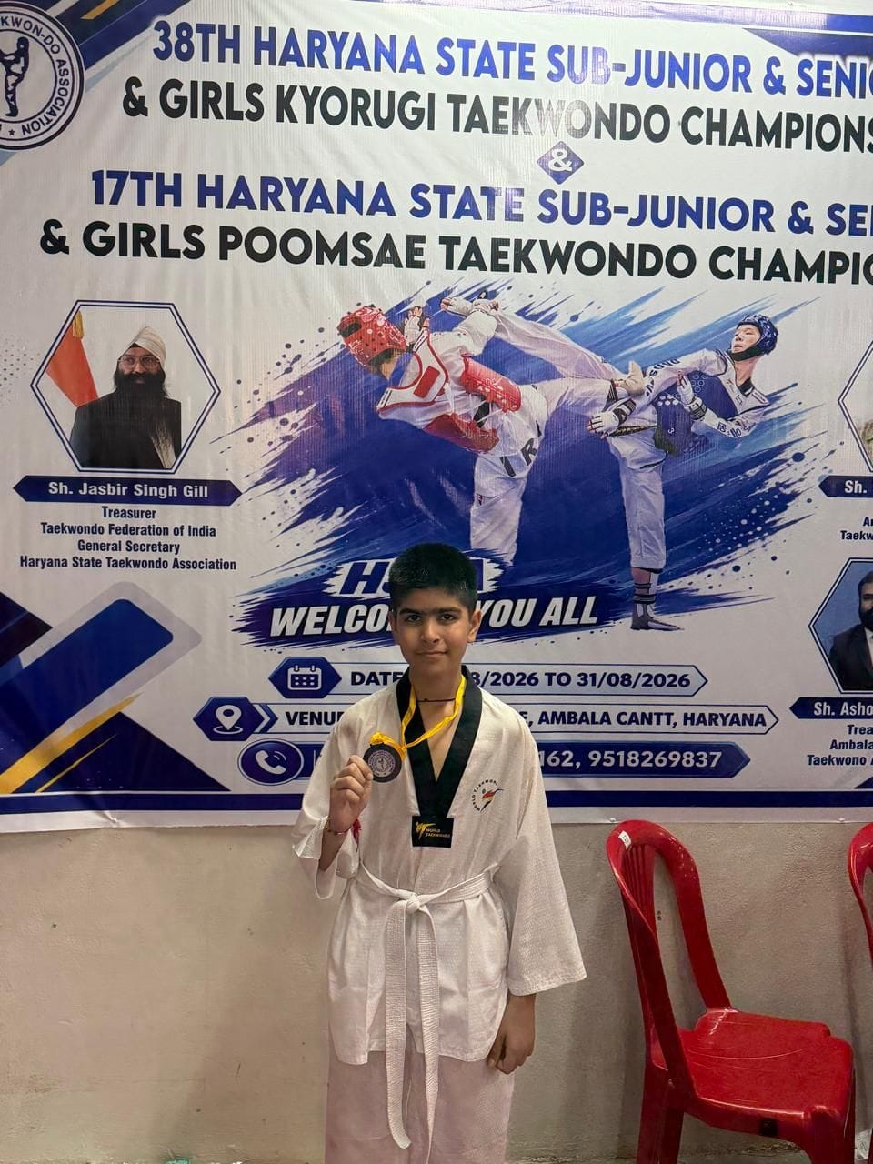 Shiv secured third place in state-level wrestling.