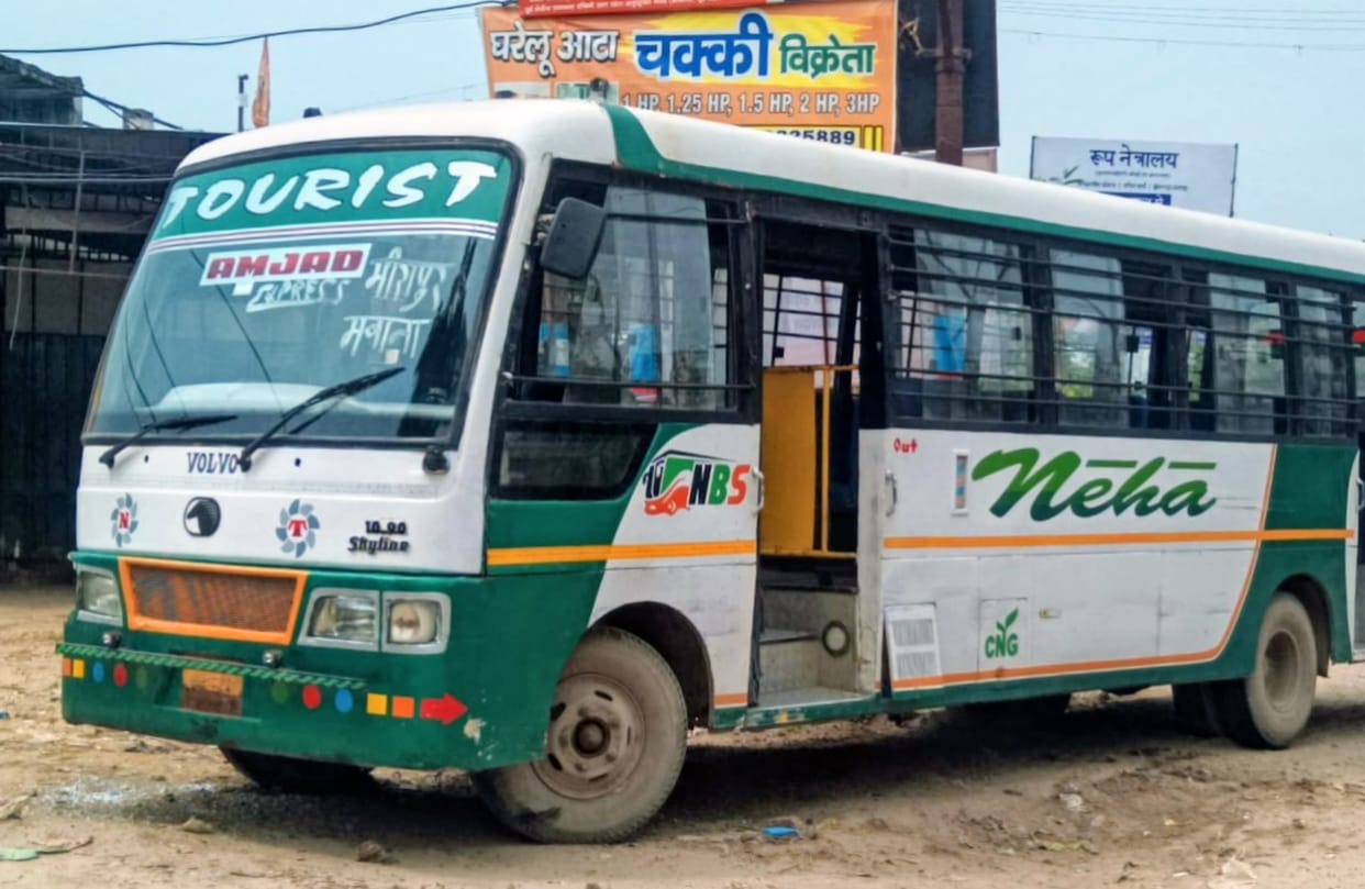 Elderly cyclist injured after being hit by a private bus.