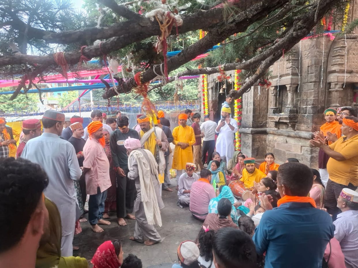 The Chaurasi complex filled with pilgrims from Doda and Bhaderwah.