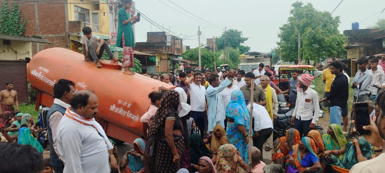 Villagers, angered by house collapses and waterlogging, blocked the highway.