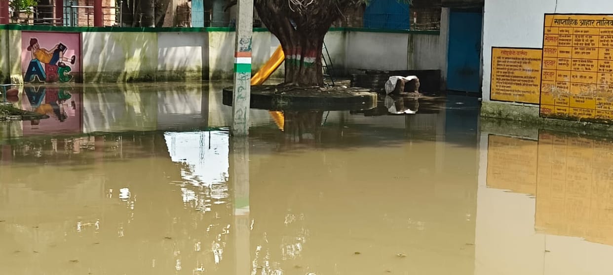 School turns into a pond amidst rain; studies come to a halt