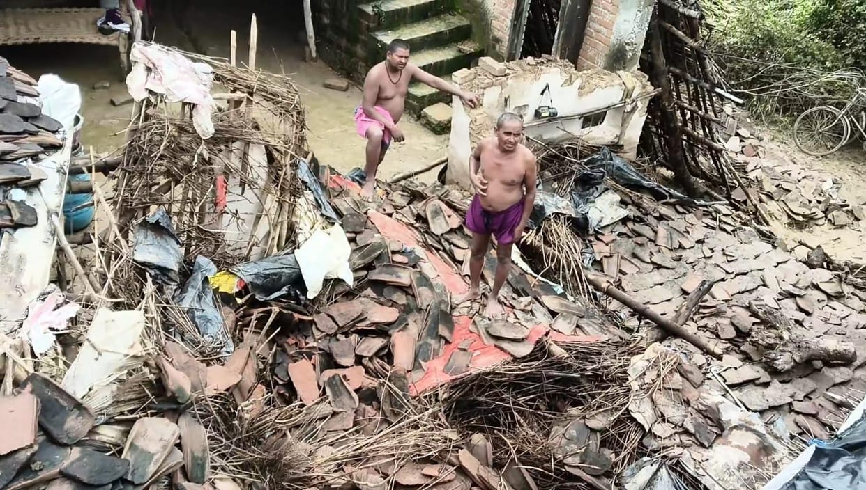 Over 100 families in Parasauja devastated, 80 houses collapsed; situation dire.