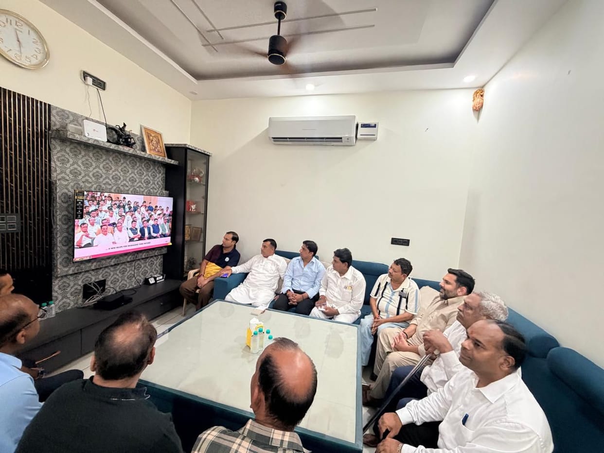 The MLA listened to 'Mann Ki Baat' with party workers.