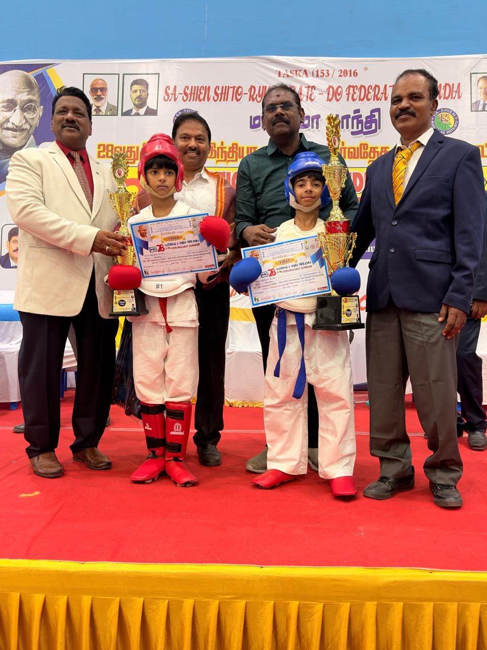 Yuvraj won two first-place finishes at the Indo-Sri Lanka Karate Championship.