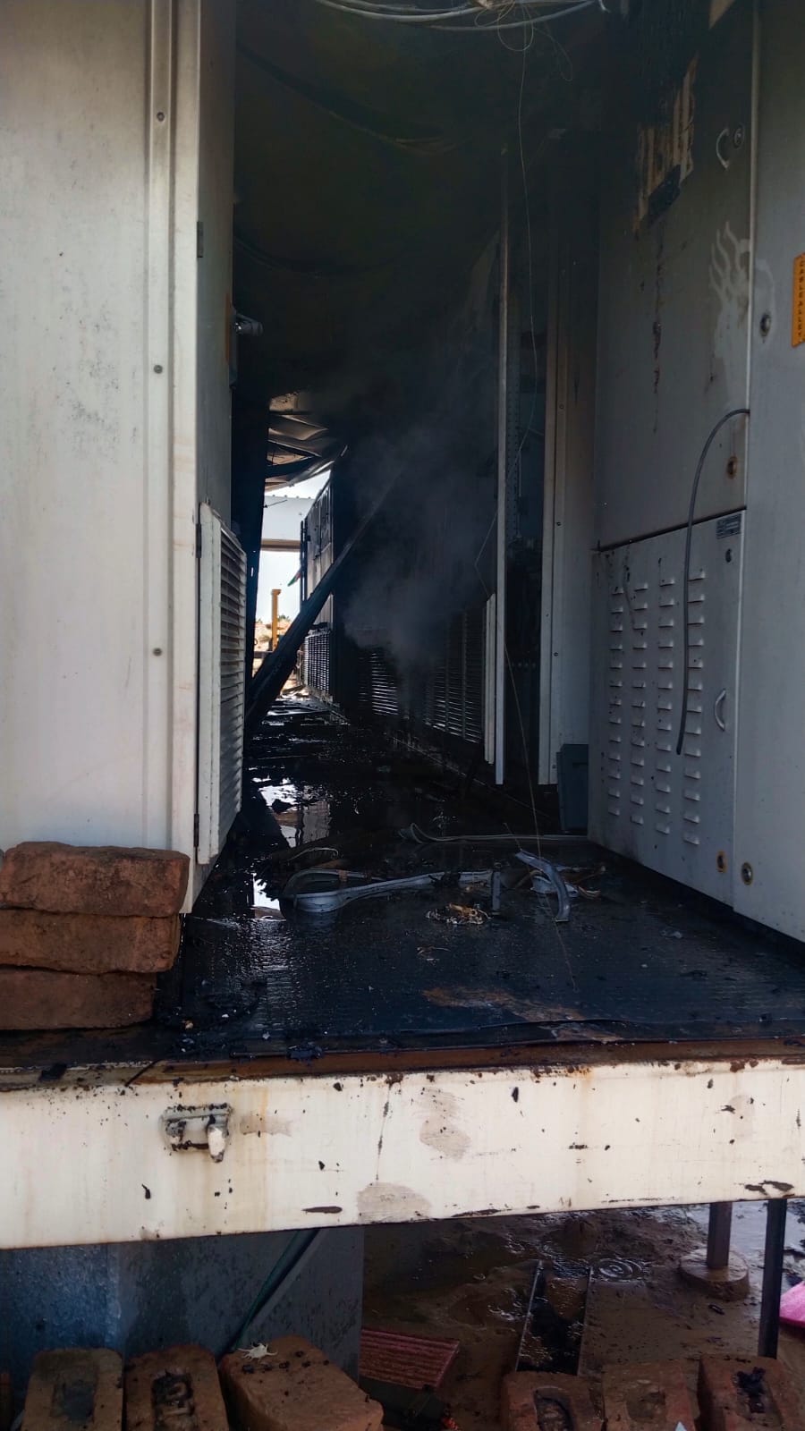 fire in solar plant control room