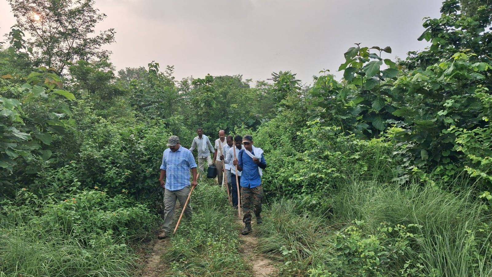 कॉम्बिंग करते अधिकारी