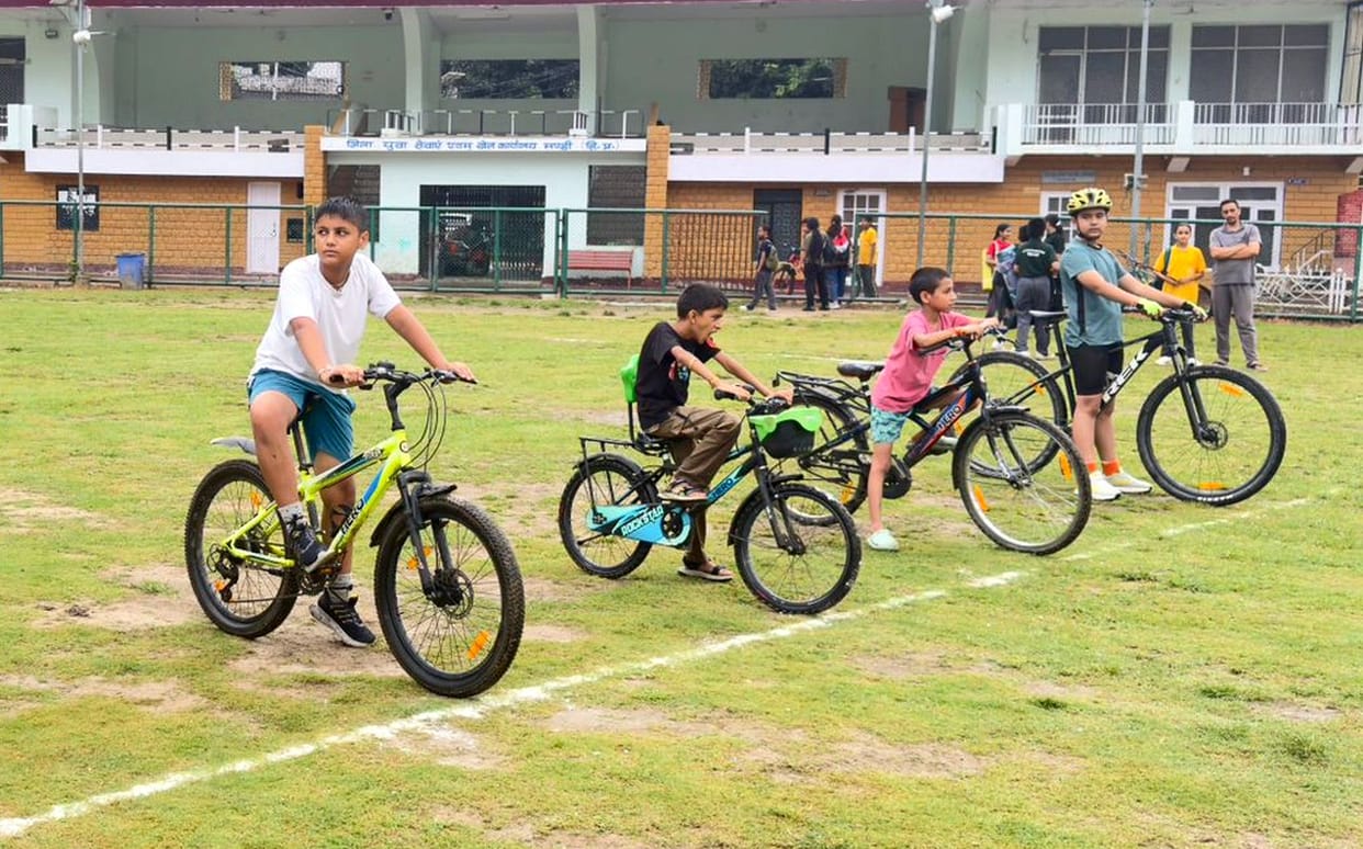 Chirag from DAV School topped the slow cycling competition.
