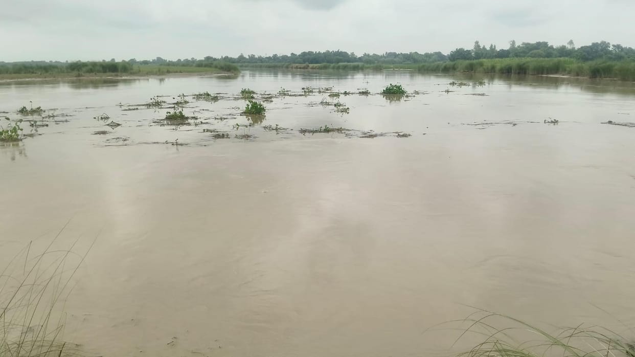 Saryu surges again; river rises towards the danger mark, water enters riverside villages.