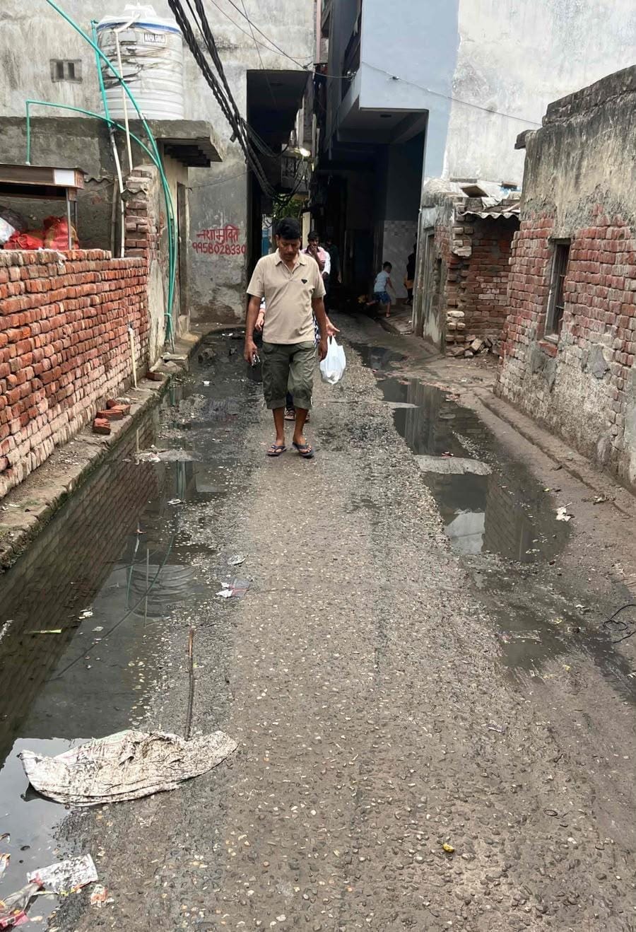 Sewage overflow in sectors spills onto the roads.