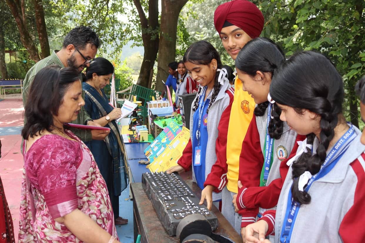 Children showcased their talent at a model exhibition during the 'Bag-Free Day' at Dagshai School.