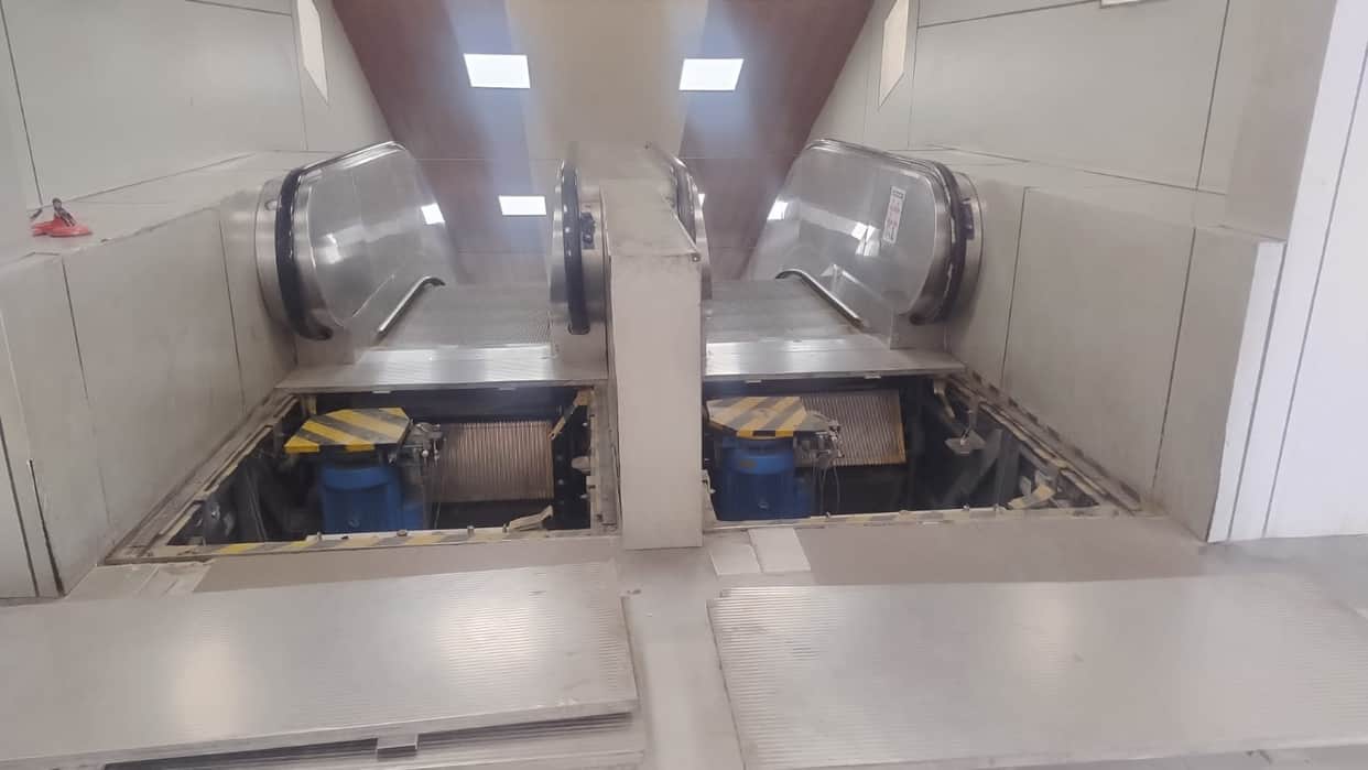 Railway station escalator operational after three days; passengers get relief.