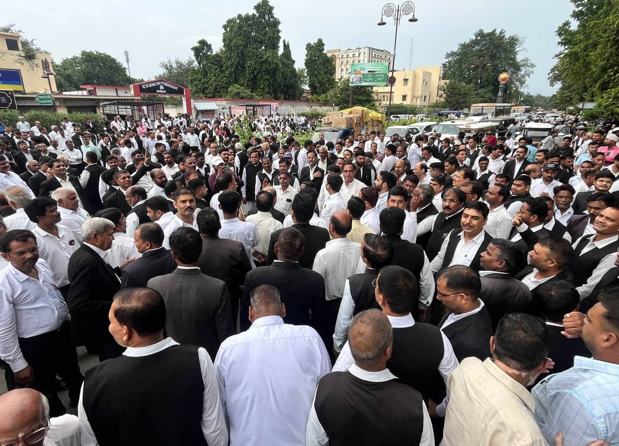 Demand for case against three, including Champat; lawyers block Ram Path.