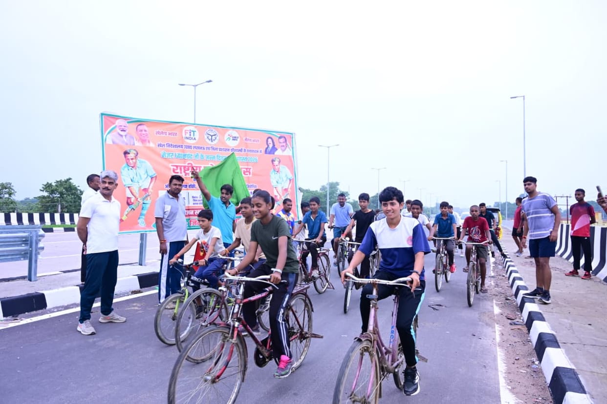 Focus on health at the Khelo India-Fit India cycle rally.