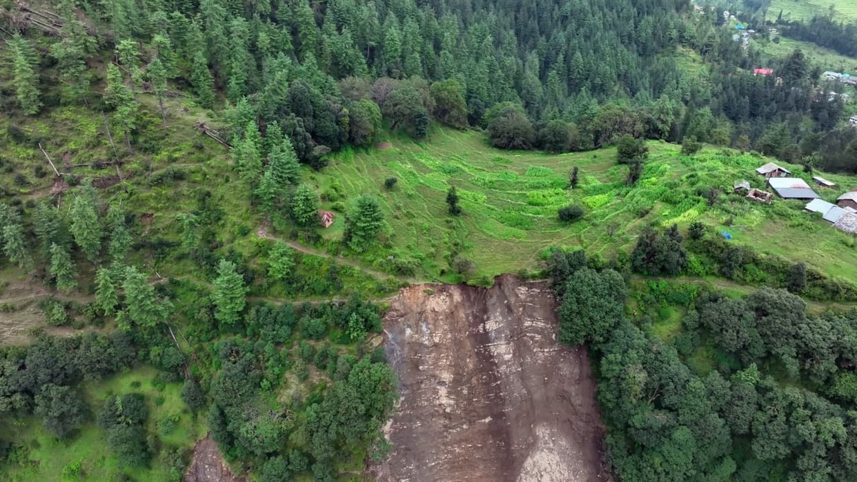 Drone survey conducted of the crumbling hillside in Chelang.