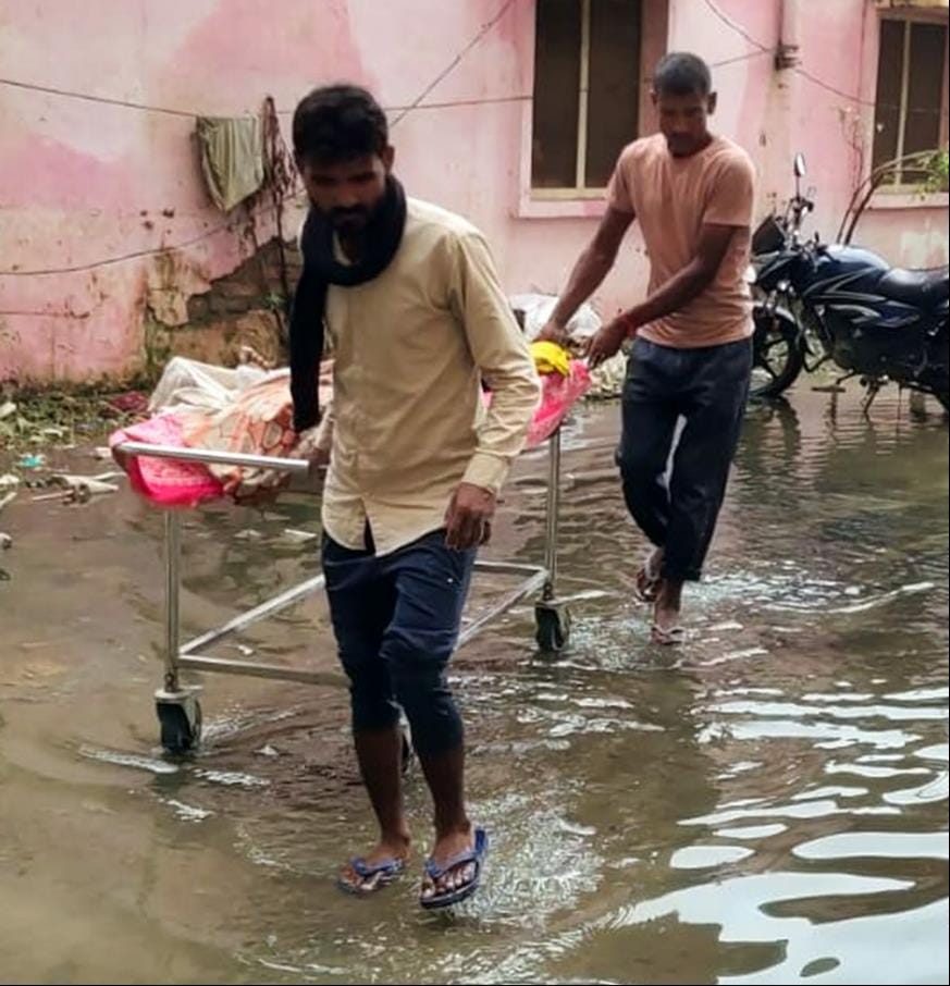 Inadequate drainage system on the premises; patients and attendants facing inconvenience.