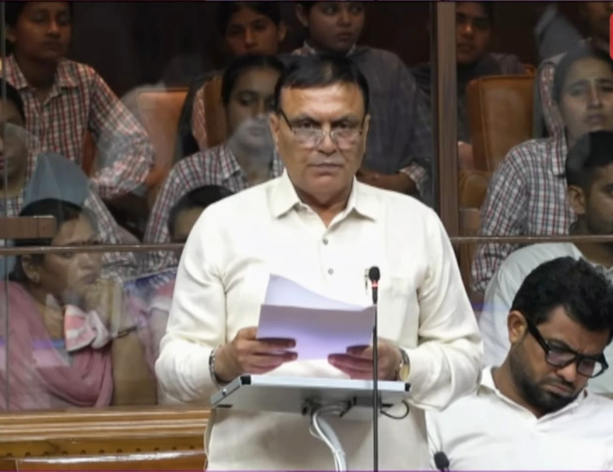 MLA Rajesh Joon raises demand in the Legislative Assembly to upgrade Bahadurgarh to a Municipal Corporation.