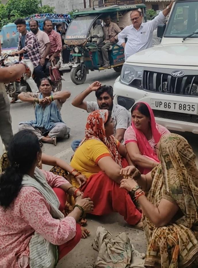 Drain diverted for MLA's bungalow; women gheraoed the EO's vehicle.